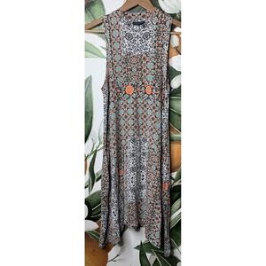 Maeve Anthropologie XS Floral Jersey Knit Sleeveless Dress Side Pockets
